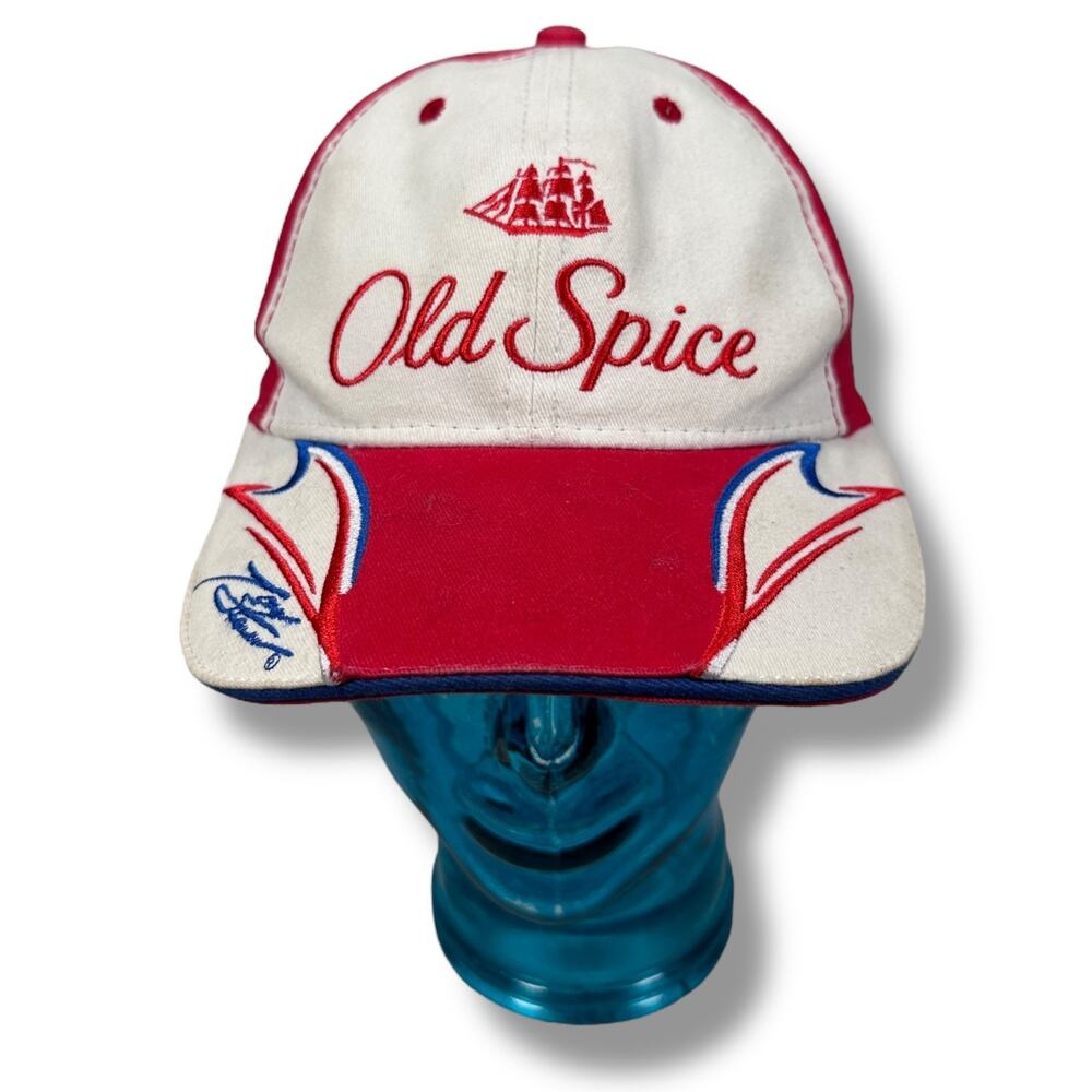 Old Spice Office Depot Hat Nascar Tony Stewart #14 Cap Red White Hook & Loop